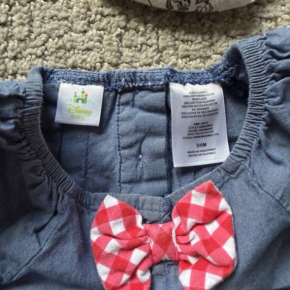 Disney Baby Girls Minnie Mouse Lot Of 5 Size‎ 3-6M Pink Blue Dress Bodysuits - Picture 7 of 13